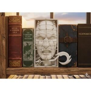 Pinhead Hellraiser Book Nook - Cenobite Horror Bookshelf Insert Decor